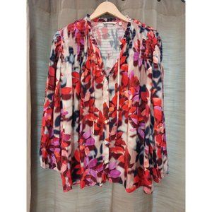 Women's Soft Surroundings Boho Smocked Celandine Peasant Blouse 3XL